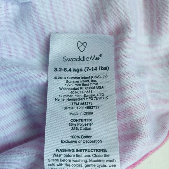 SwaddleMe Natural Position 2-in 1 Swaddle Easy Change Zipper Pink 7-14 lbs - Picture 10 of 11